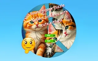 Round Jigsaw Puzzle Collect Pictures with Cute Kittens - game thumbnail image