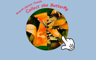 Round jigsaw Puzzle - Collect the Butterfly - game thumbnail image