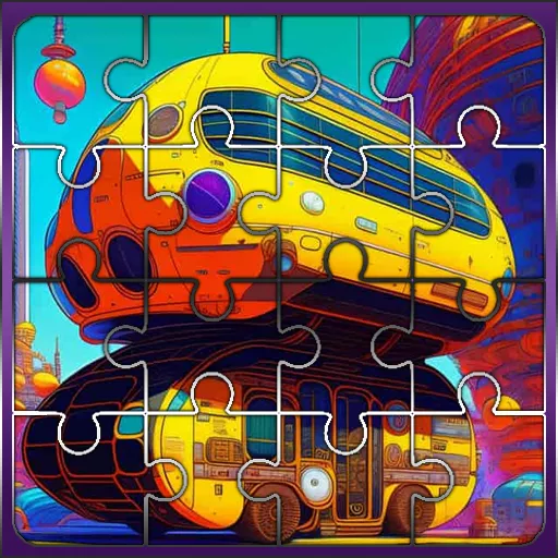 School Bus Jigsaw Block Puzzle game thumbnail image