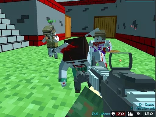 Shooting Zombie Blocky combat Warfare - game thumbnail image