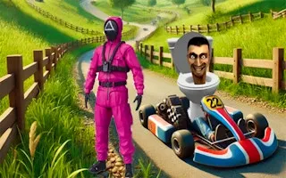 Skibidi Toilet Squid Game Kart Racing Online - game thumbnail image