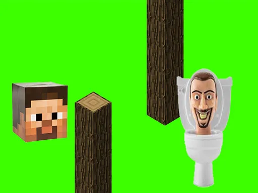 Spinning Skibidi Toilet Flappy Minecraft game thumbnail image