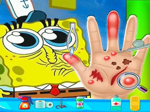 Spongebob Hand Doctor Game Online - Hospital Surge - game thumbnail image