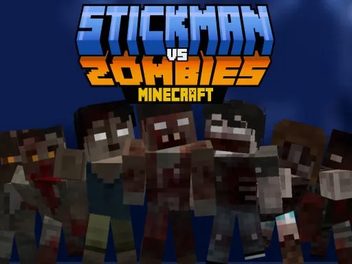 Stickman vs Zombies Minecraft game thumbnail image