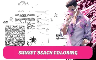 Sunset Beach Coloring - game thumbnail image