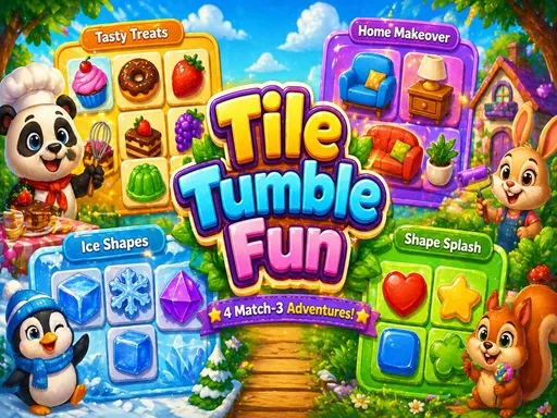 Tile Tumble Fun 4 in 1 - game thumbnail image