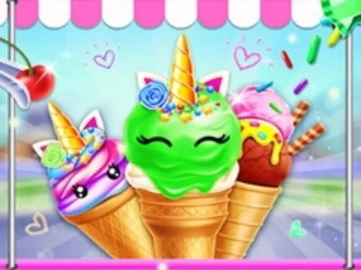 Unicorn Ice Cream Cone Maker - game thumbnail image