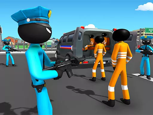 US Police Stickman Criminal Plane Transporter Game - game thumbnail image