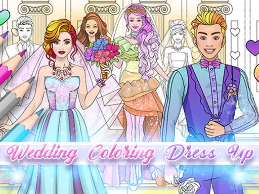 Wedding Coloring Dress Up Game - game thumbnail image