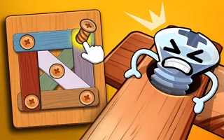 Wood Bolts & Nuts Screw Pin Puzzle - game thumbnail image