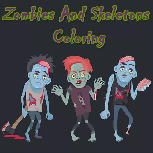 Zombies And Skeletons Coloring